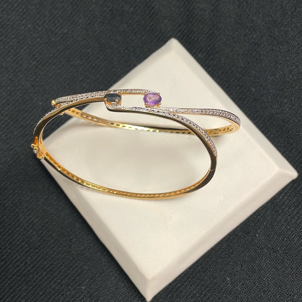 Estate Sale 2 piece bracelet set. PAJ BB CHINA 925. Gold tone, plated